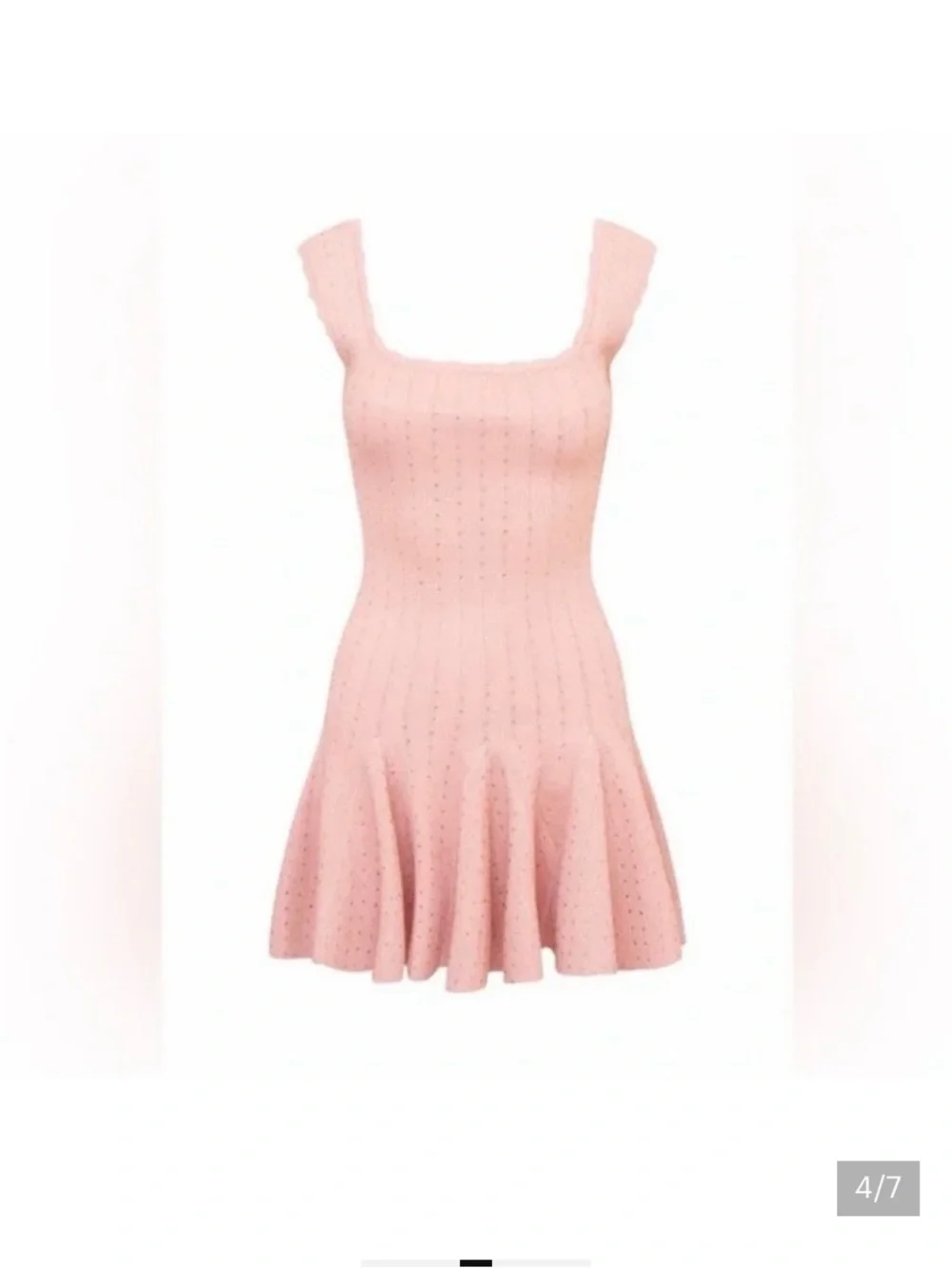 🩷LoveShackFancy AUTHENTIC Pink Ruffle-Hem Mini Dress - Picture 4 of 6